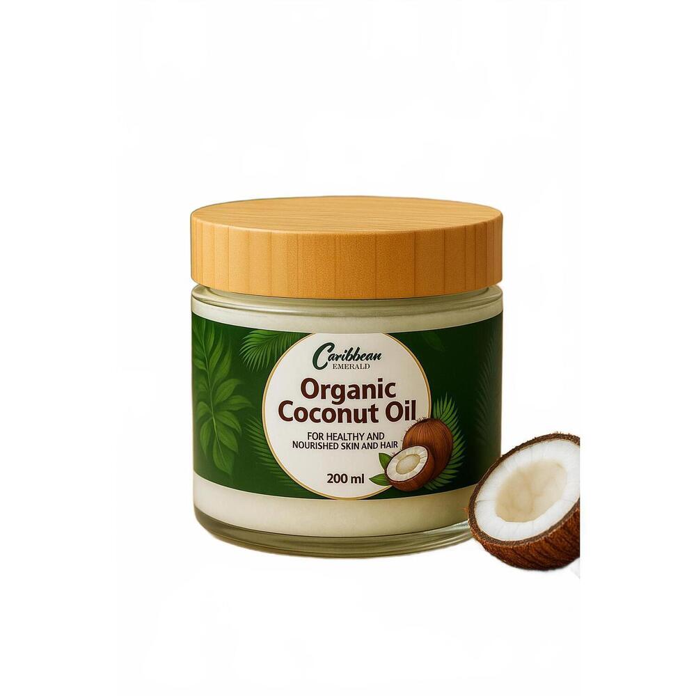 NEW CARIBBEAN EMERALD organic coconut oil in clear